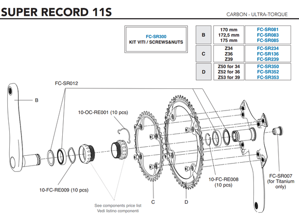 Campagnolo Super Record Krankdrev 39T, FC-SR239 